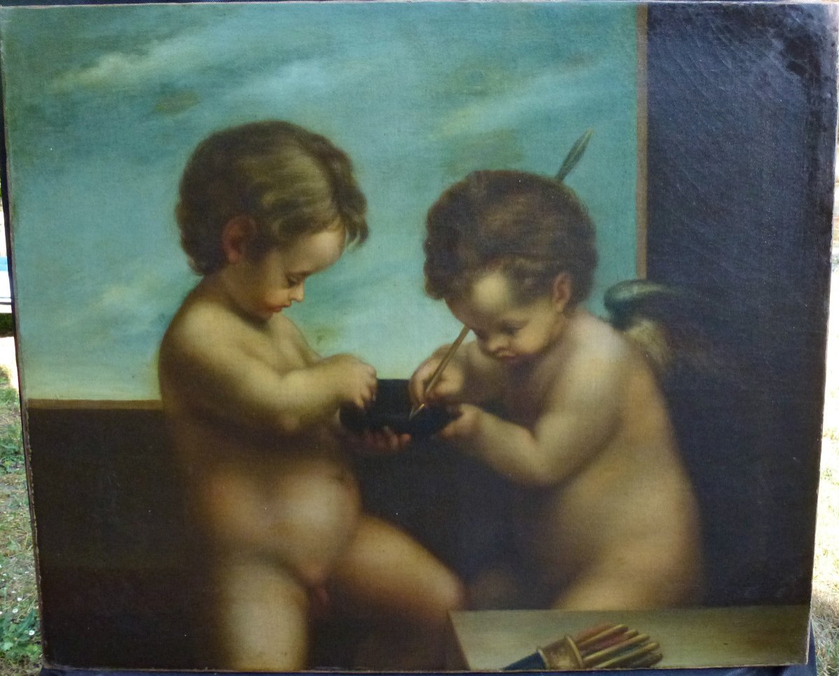 Mythological Painting After Correggio Italian School Early XIXth Century H/t-photo-2