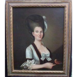 Portrait Of Woman Louis XVI Period French School Of The Eighteenth Century Oil / Canvas