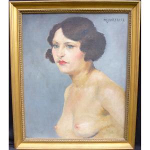 Marguerite Dorbritz Naked Portrait Of A Woman Oil / Canvas From The 20th Century Signed