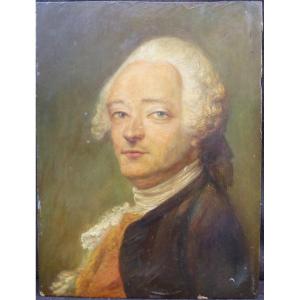 Portrait Of A Man From The Louis XVI Period Oil / Panel From The Eighteenth Century
