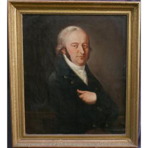 Recco Portrait d'Un Homme Epoque Ier Empire Huile/toile Du XIXème Siècle