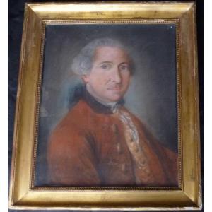 Portrait Of A Man French School From The 18th Century Pastel