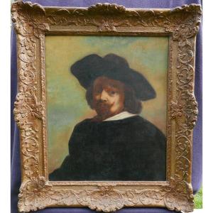 Portrait d'Homme d'Après Jacques Jordaens Huile/toile Du XVIIIème Siècle
