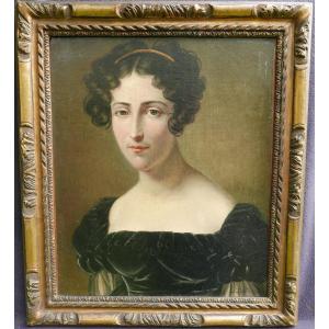 Ambroise Détrez Portrait Of Woman Oil/canvas From The 19th Century Signed