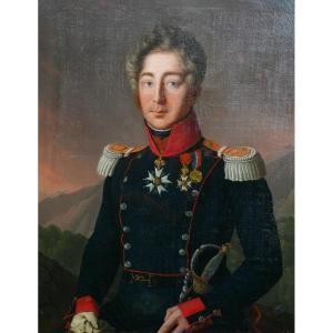 Grand Portrait d'Homme Grand Officier Garde Nationale Huile/toile Du XIXe Siècle