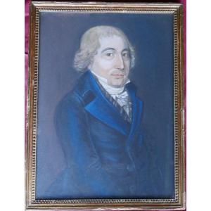 Portrait d'Homme Epoque Directoire Pastel Début XIXème Siècle