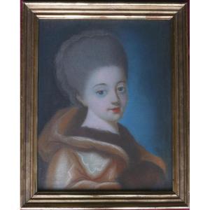 Portrait Femme Baronne De Malarmé Epoque Louis XVI Pastel Fin XVIIIème Siècle