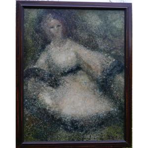 Bonel Portrait Of A Woman The Doll Oil/canvas 20th Century Signed