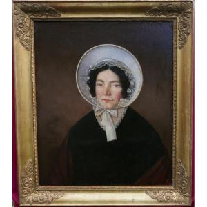 Beaumont Portrait Of A Woman French School Oil/canvas 19th Century Signed