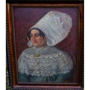 Portrait Of A Norman Woman Oil/canvas Late 19th Century