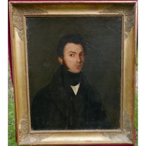 Portrait Of A Man From The Louis Philippe Period Oil/canvas 19th Century Monogrammed