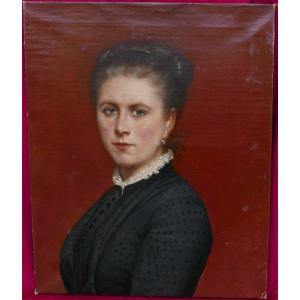 Portrait Of A Woman French School Of The End Of The 19th Century Oil/canvas