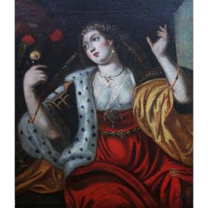 Portrait De Femme d'Après Abraham Janssens Huile/toile Du XVIIème Siècle