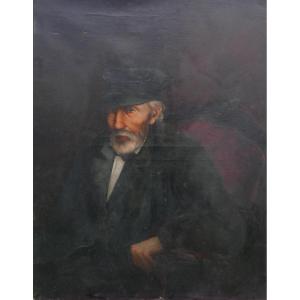 Painting Signed Penel Portrait Of A Man French School 19th Century Oil/canvas