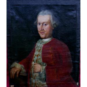 Portrait d'Un Homme Ecole Française Du XVIIIème Siècle Huile/toile