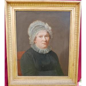 Portrait De Femme Katharina Haag-hahn Huile/toile Du XIXème Siècle