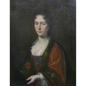 Portrait d'Une Femme d'Epoque Louis XIV Huile/toile Du XVIIIème Siècle