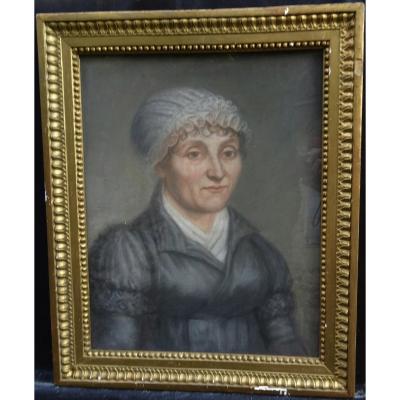 Portrait Of Woman Of Directoire Period French School Of The Eighteenth Century Pastel
