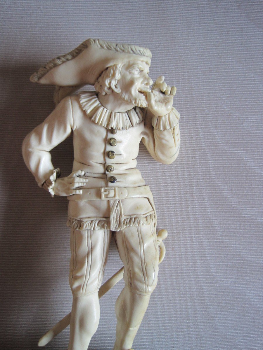 Ivory Sculpture Of A Jester, Germany Circa 1850, With Cites-photo-2