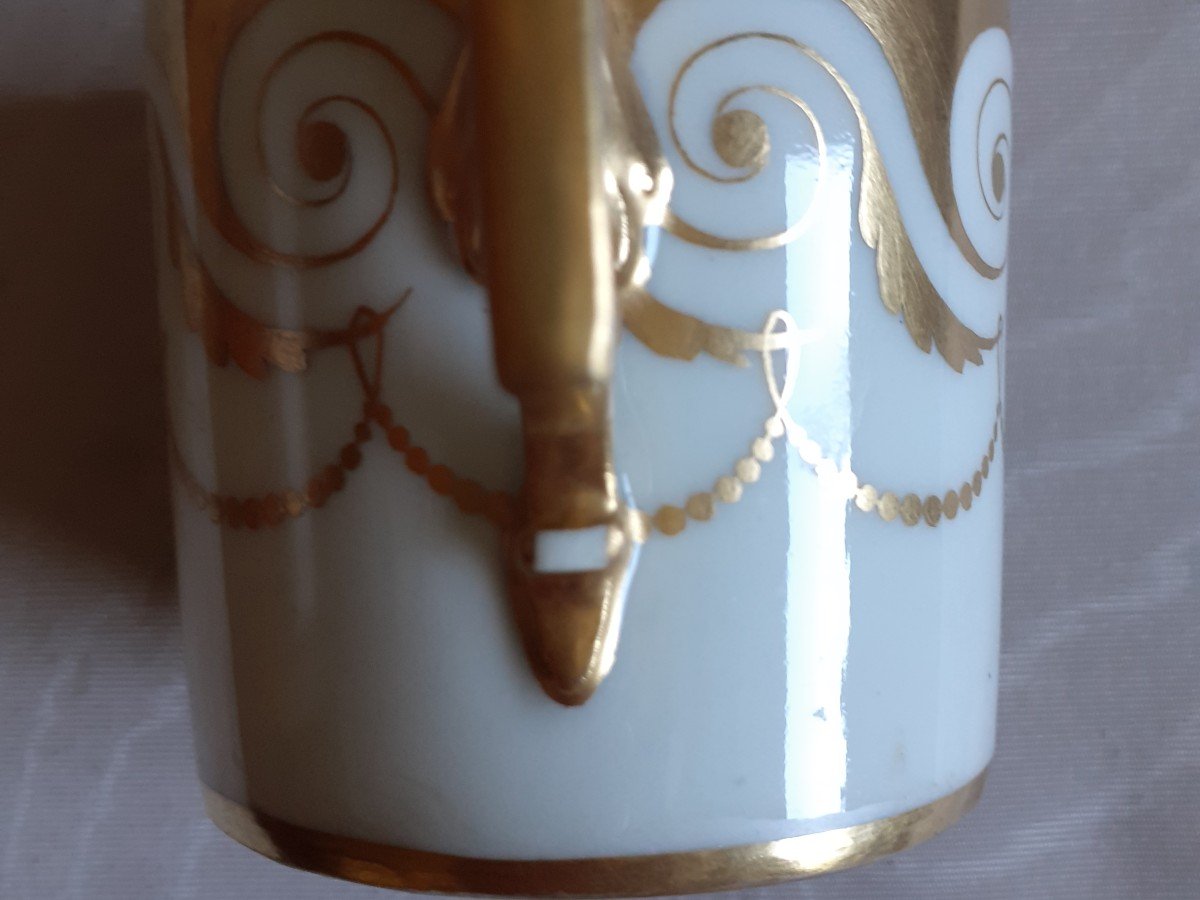 Tasse Et Souscoupe En Porcelain Paint Avec   Scene  Après Parmigianino, Vienne 1839-photo-1