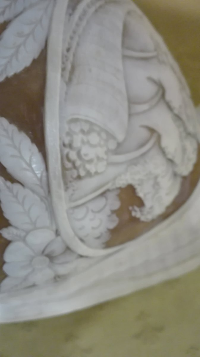Grande coquillage abat -jour sculptée avec Visages Classiques, Italie, But Du XXe Siècle-photo-3