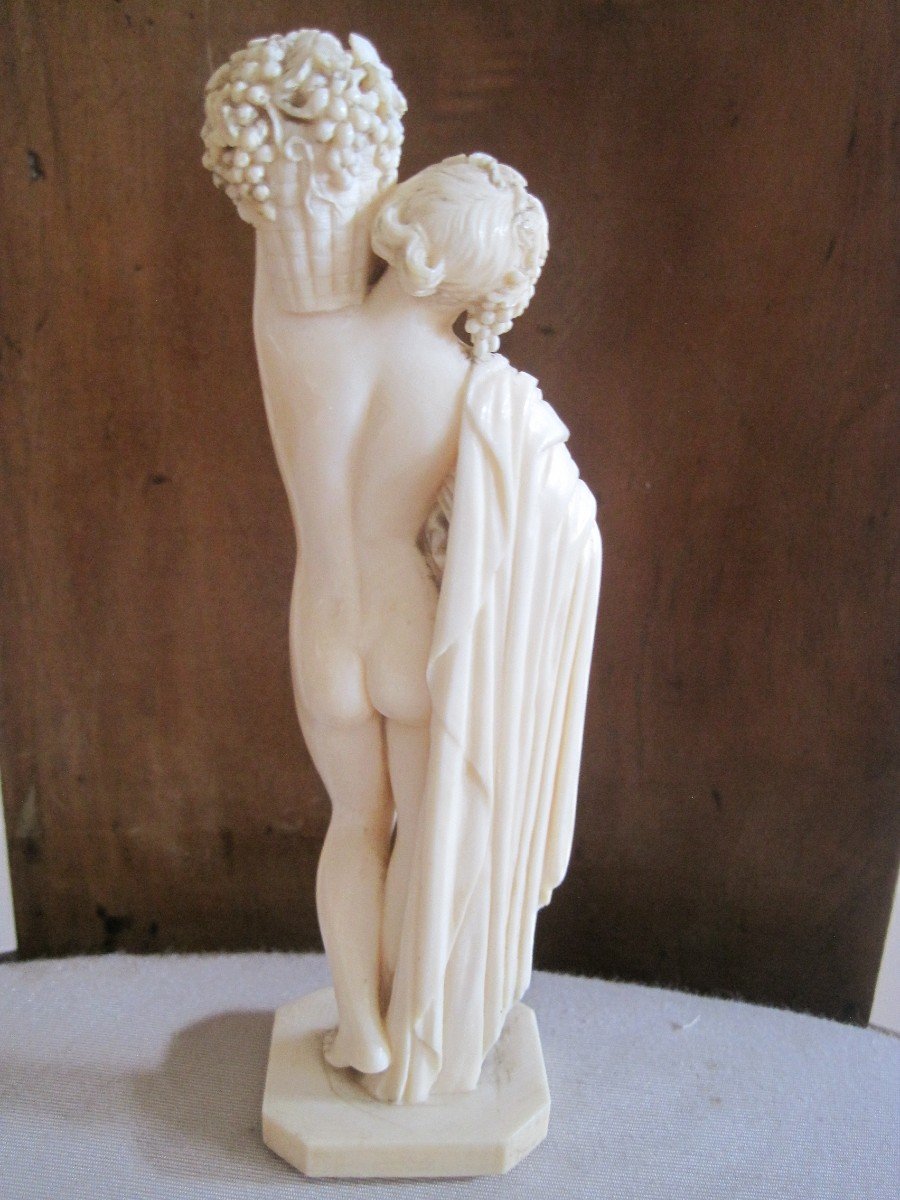 Pair Of Ivory Classic Figures, Dieppe Early 20th Century, Cites Available-photo-4