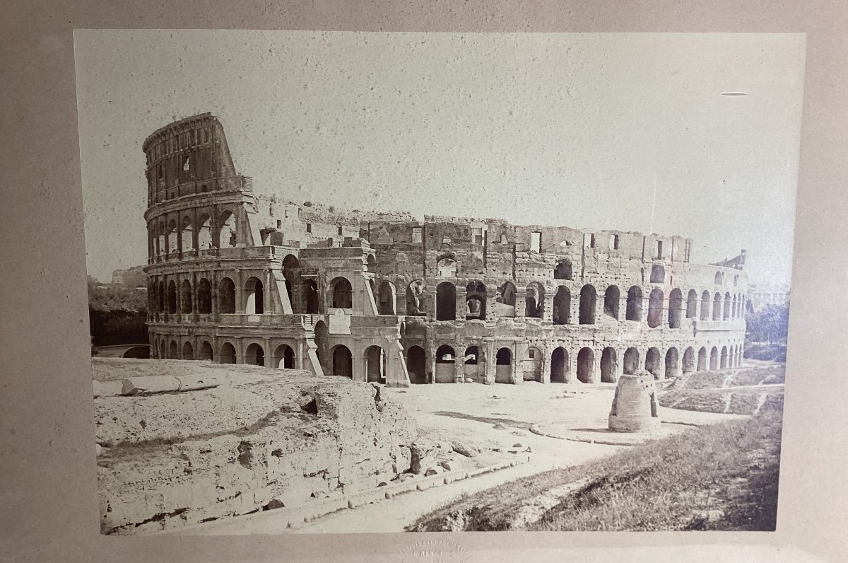 Giuseppe Ninci 1823-1890 -  Le Colisée , Rome -  Circa 1865 - Photographie Et Cadre D’époque 48x61 cm-photo-3