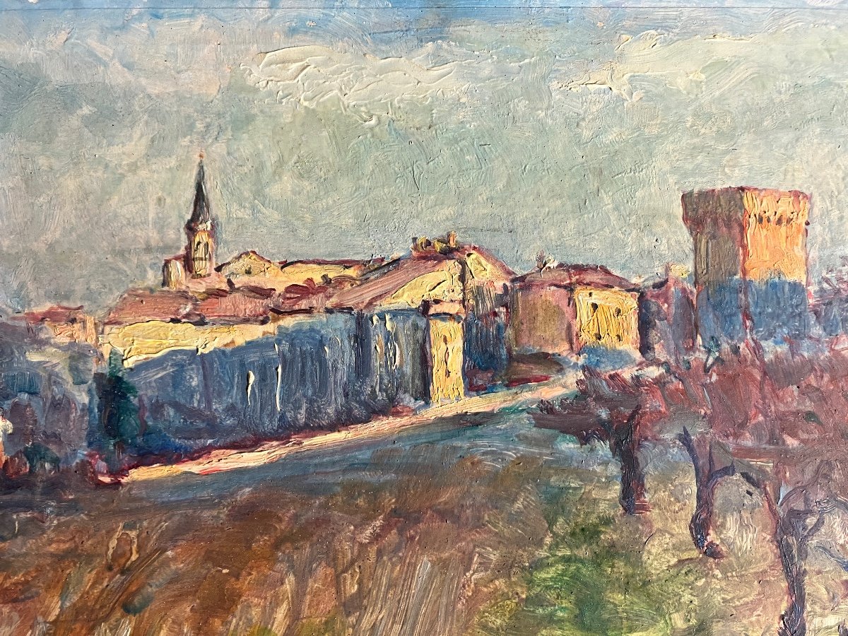 Charles Marie Auguste Charrol (20th) - Carpentras 1944 Gard - Oil On Cardboard-photo-4