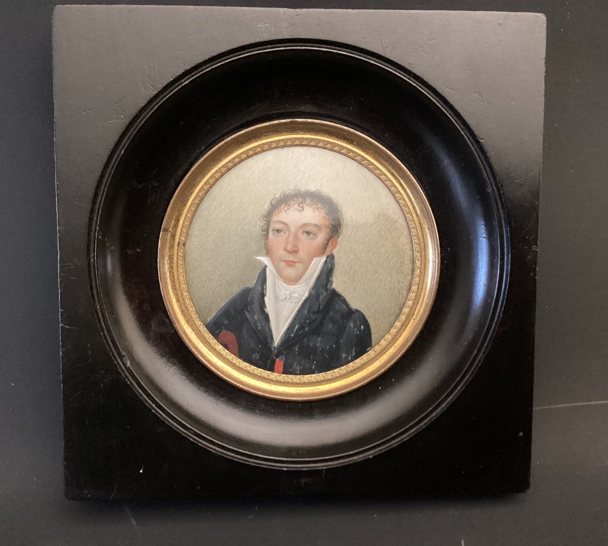 Miniature Sur Ivoire - Portrait D’homme , Fin XVIIIe Début XIXe - 1800-photo-3