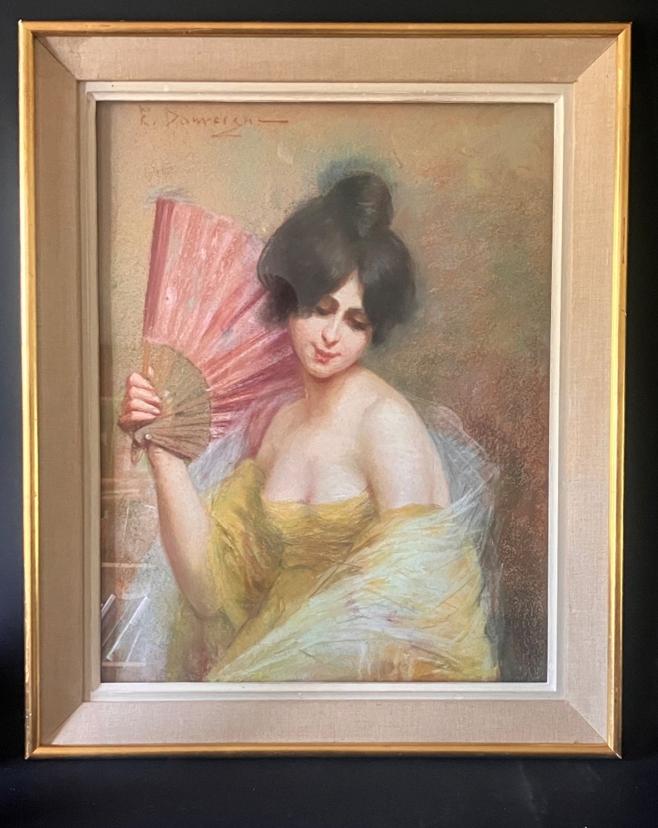 Émilie  Dauvergne XIXe-xxe - Pastel - Portrait D’une élégante - 1880-1900 - Belle Époque -photo-2