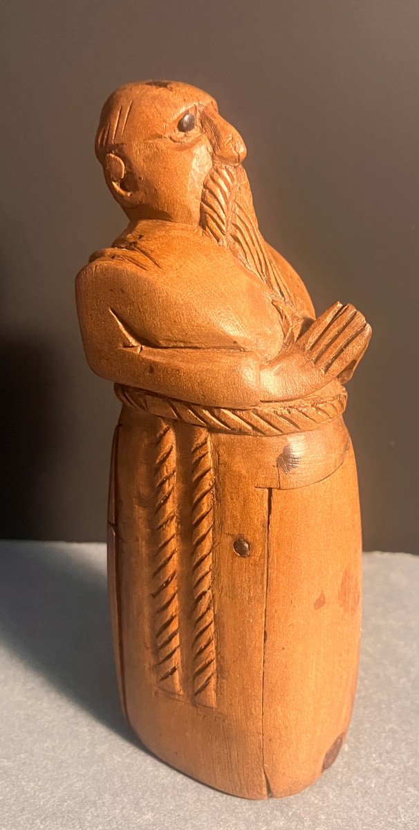 Tabatière Licencieuse - Moine Lubrique - Art Populaire XVIIIe -XIXe - Bois Sculpté