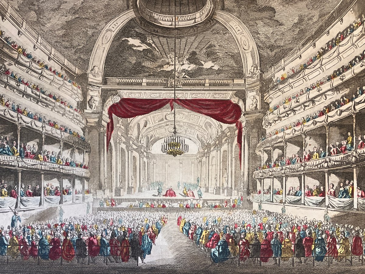 18th Century Optical View - Interior Of The Verona Spectacle Hall In Italy-photo-2