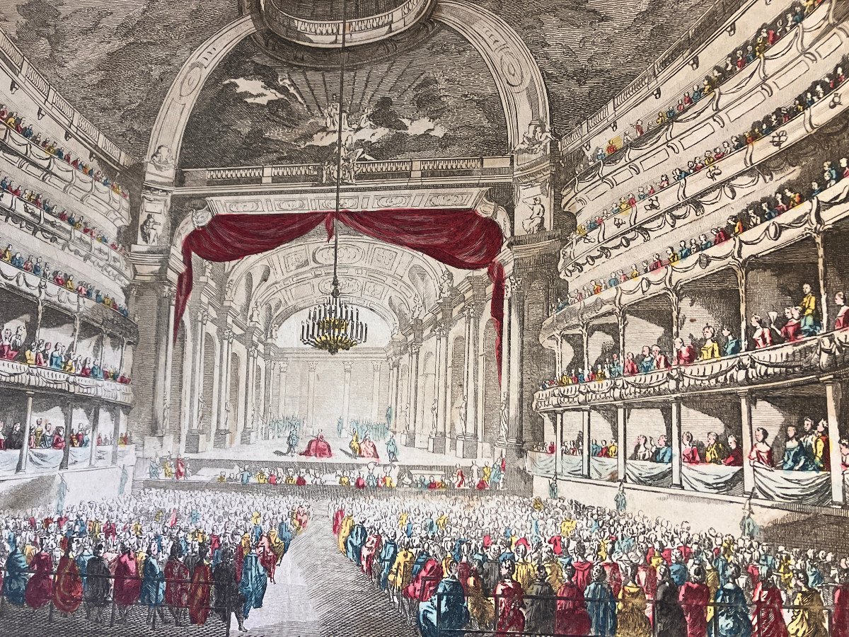 18th Century Optical View - Interior Of The Verona Spectacle Hall In Italy-photo-2