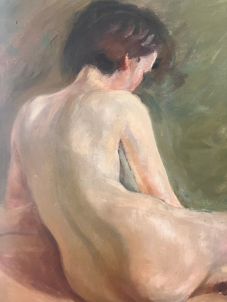 Charles De Ziegler 1890-1962 - Oil On Canvas - Female Nude - Switzerland - 60x73cm-photo-4