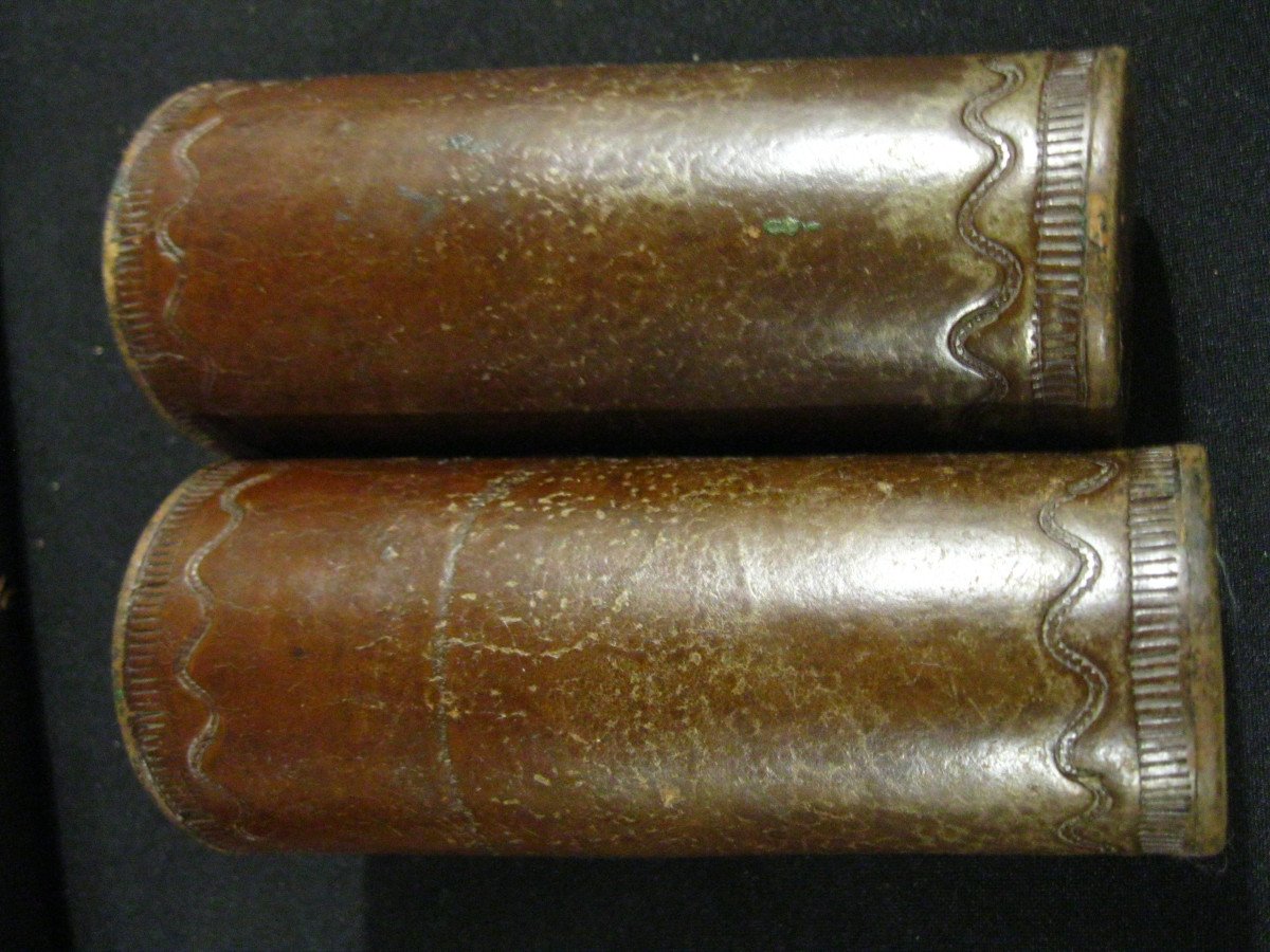 Backgammon Or Jacquet / Ivory & Wood Tokens - Leather Goblets / Cheney Uk England --photo-4