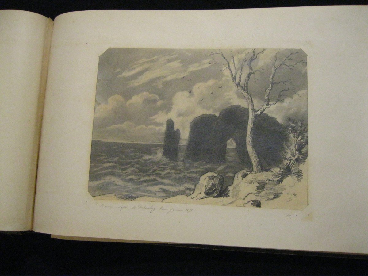 Large Book 60 Lavis & Drawings 1856 Paysages De France - 2 Or 3 Artists - Cc - Debouloz.-photo-4