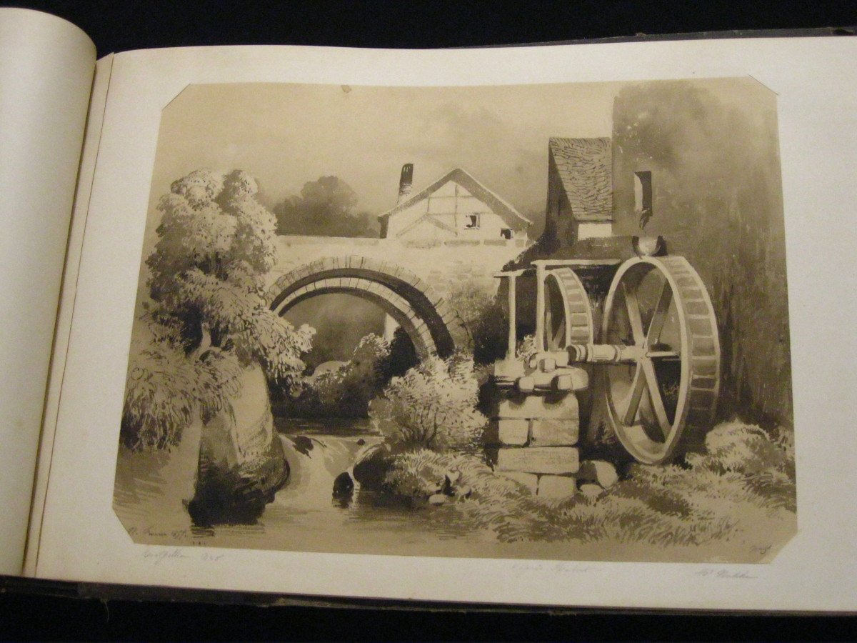 Large Book 60 Lavis & Drawings 1856 Paysages De France - 2 Or 3 Artists - Cc - Debouloz.-photo-7