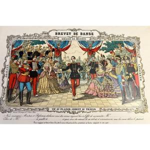 Rare “dance Brevet” Napoleon III, Virgin And Like New - Second Empire P. Didion Metz