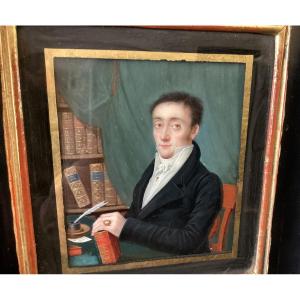 Thomas Baxter 1782-1821 Miniature On Ivory - Portrait Of The Count Of Montmorency 1818