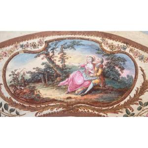 Illuminated Gouache On Vellum - Fan Project - 18th Century - Galante Scene - Shepherdess -