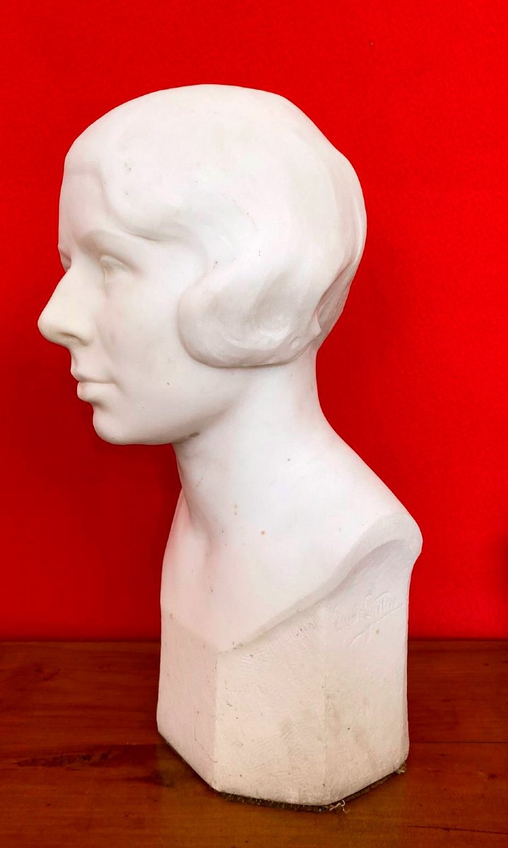 Bust Of A Young Woman In Marble Directed By Emile Guillaume