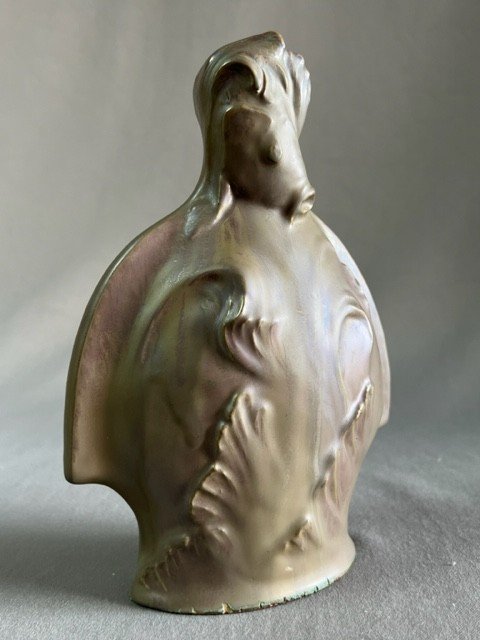 Rambervillers "vase à La Carpe" By Jeandelle In Enamelled Sandstone. Edition Before 1910-photo-7