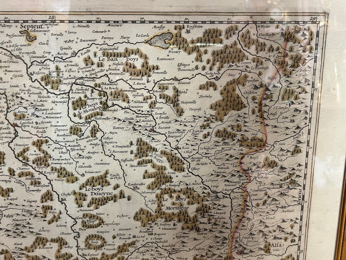 CARTE de LORRAINE de 1633 Principalement sur les VOSGES par JOHANNES JANSSONIUS -photo-3