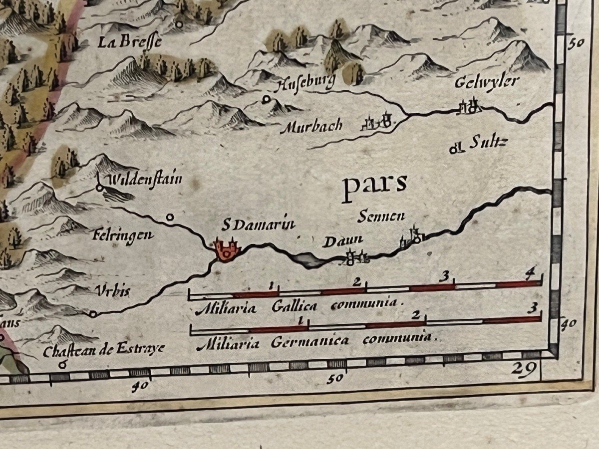 CARTE de LORRAINE de 1633 Principalement sur les VOSGES par JOHANNES JANSSONIUS -photo-4