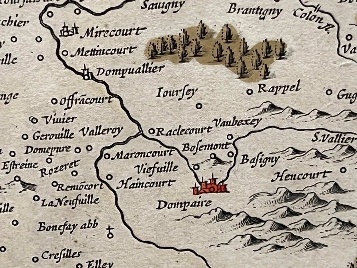 CARTE de LORRAINE de 1633 Principalement sur les VOSGES par JOHANNES JANSSONIUS -photo-2