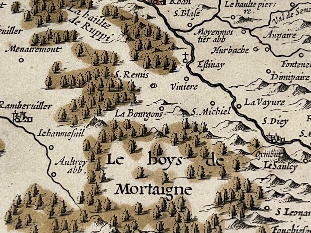 CARTE de LORRAINE de 1633 Principalement sur les VOSGES par JOHANNES JANSSONIUS -photo-4