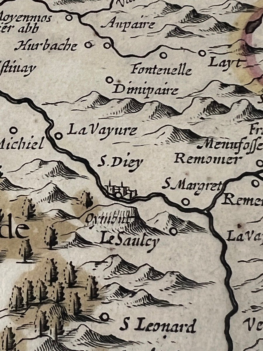 CARTE de LORRAINE de 1633 Principalement sur les VOSGES par JOHANNES JANSSONIUS -photo-6