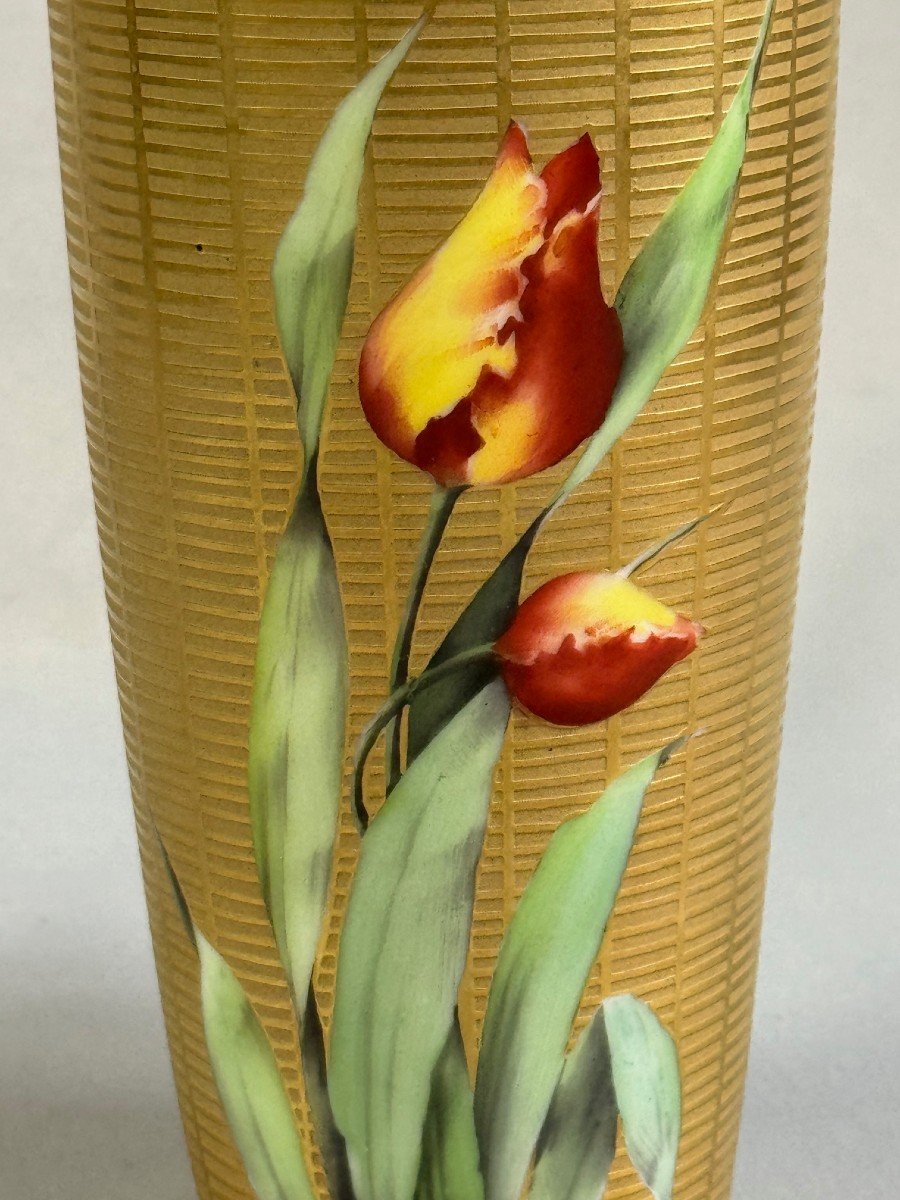 ROVINA, VASE TULIPE,  dégagé à l'acide, PIECE UNIQUE-photo-5