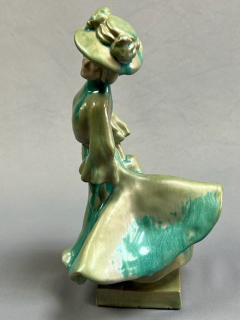 Rambervillers Ceramic Stoneware “elegant In Hat” Unknown Piece-photo-3