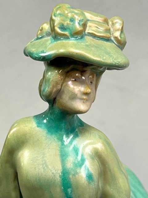 Rambervillers Ceramic Stoneware “elegant In Hat” Unknown Piece-photo-4